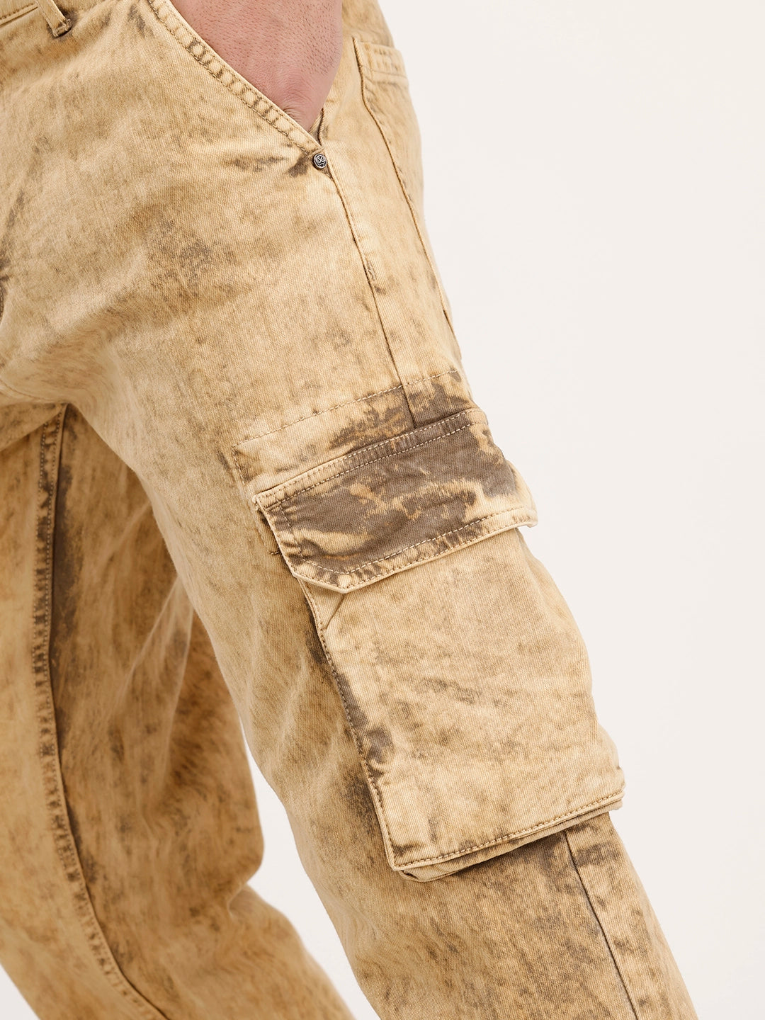 Washed Anti Fit Cargo Jeans | Khaki