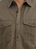 Slim Fit Double Pocket Full Sleeve Shirt | Olive