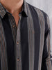 Striped Pattern Casual Shirt For Men |Black