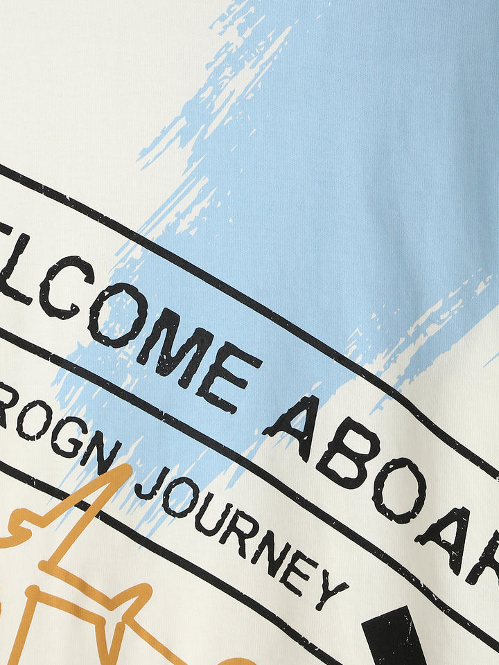 Panel Printed Oversized Fit T-Shirt | White