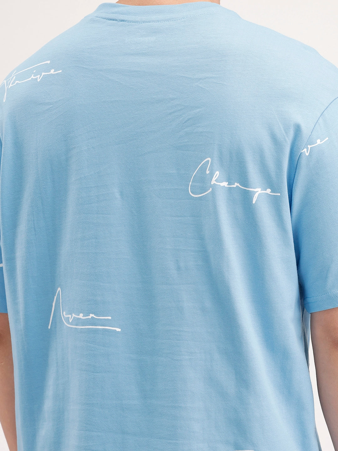 Oversized Placement Printed T-Shirt | Blue