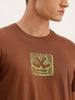 Slim Fit Puffer Printed T-Shirt | Brown