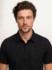 Textured Slim Fit Full Sleeves Shirt | Black