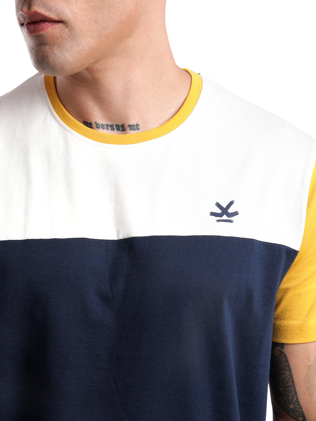 Navy Swerve Colourblocked T-Shirt