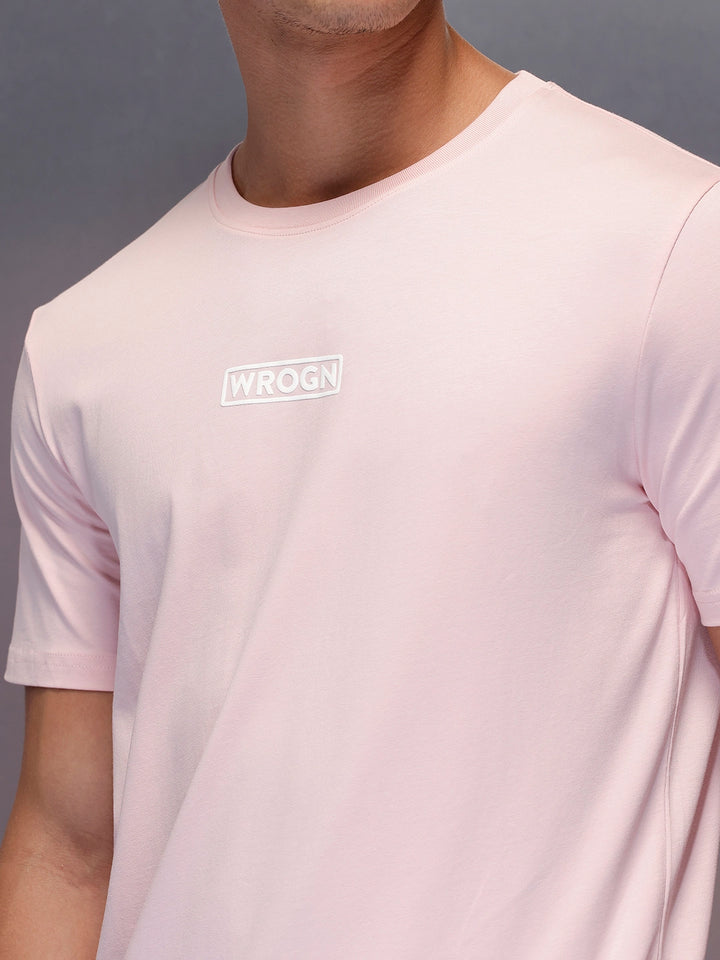 Solid Regular Fit T-Shirt   |  Pink
