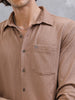 Textured Regular Fit Shirt  | Khaki
