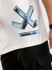 Oversized Fit Placement Printed T-Shirt | White