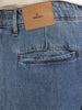 Washed Anti Fit Pleated Denim Jeans | Light Blue