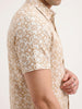 Slim Fit AOP Half Sleeve Shirt | Beige
