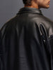 Men's Relaxed Fit Collared Fit PU Jacket  |  Black