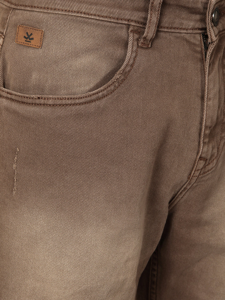 Distressed Apex Brown Jeans