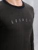 Men's Typo Printed Slim Fit Pullover | Olive