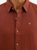 Textured Slim Fit Solid Shirt | Rust | WSH02FSSL0013S