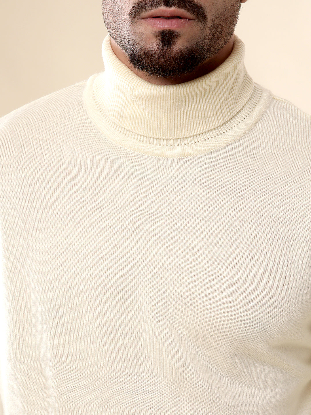 Beige Comfort Turtle Neck Sweater – Wrogn