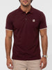 Slim Fit Contrast Sleeve Polo T-Shirt | Maroon