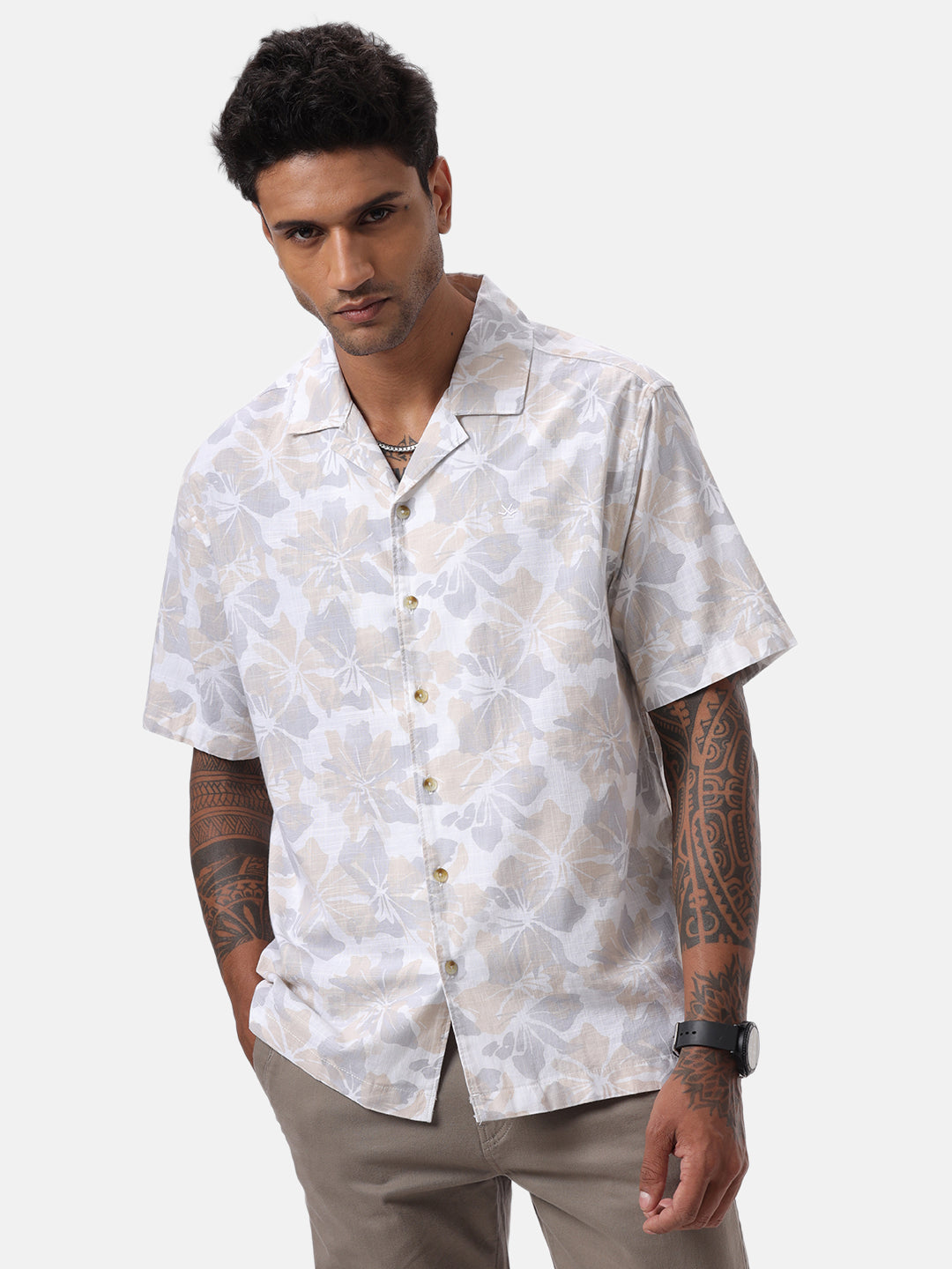 White Floral AOP Spoyl Shirt