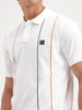 Siolid Slim Fit Pin Stripes Polo T-Shirt  | White