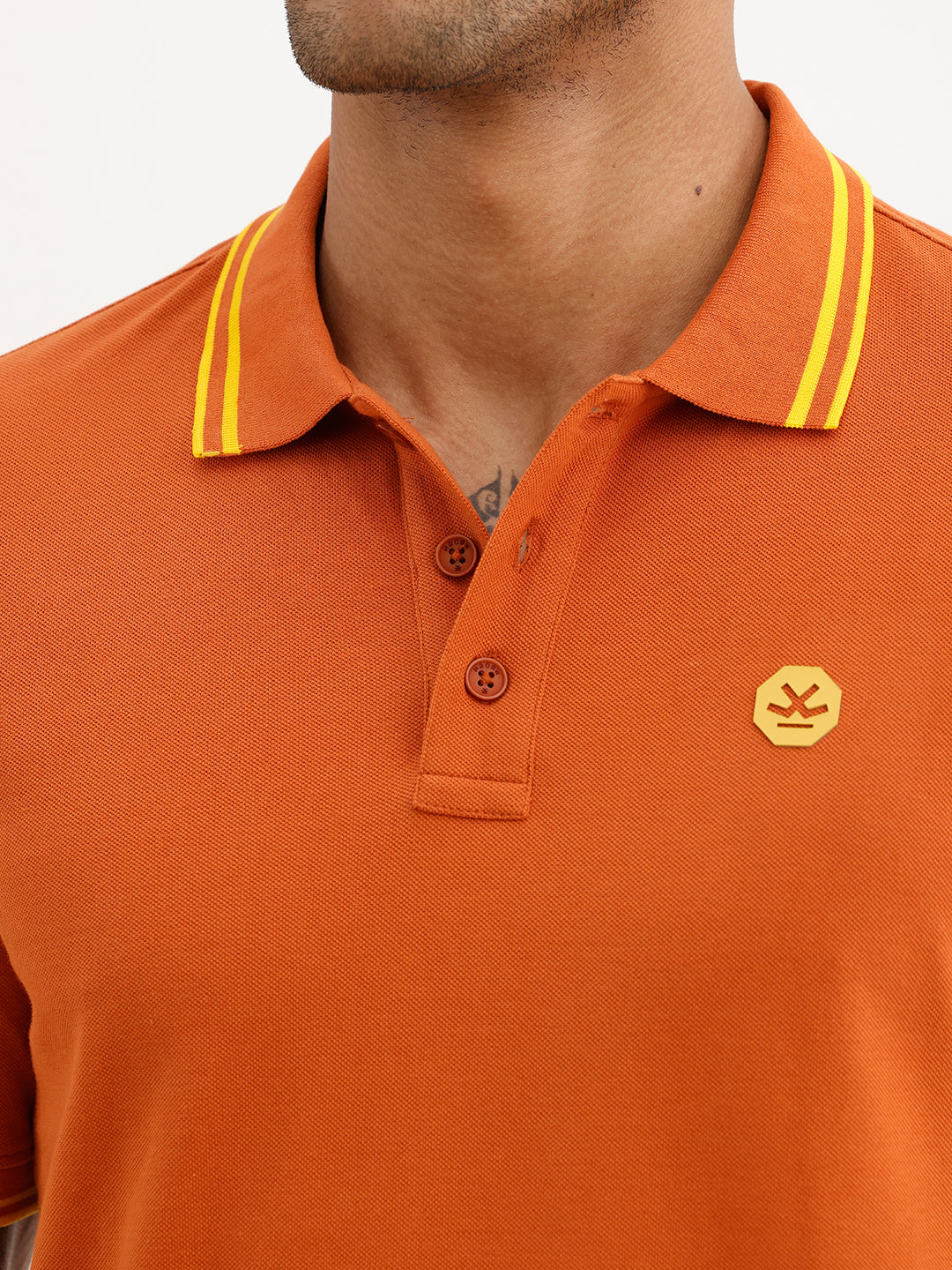 Classic Tipping Collar Polo T-Shirt | Rust | WWTS289F
