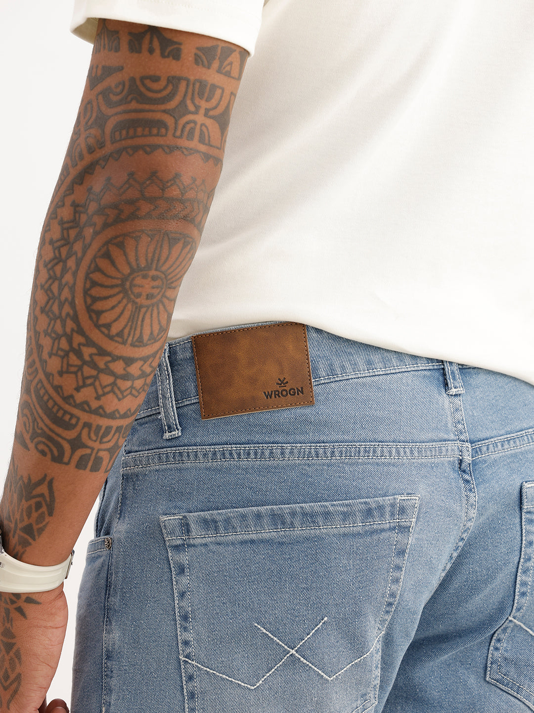 Washed Slim Fit Denim Jeans | Light Blue