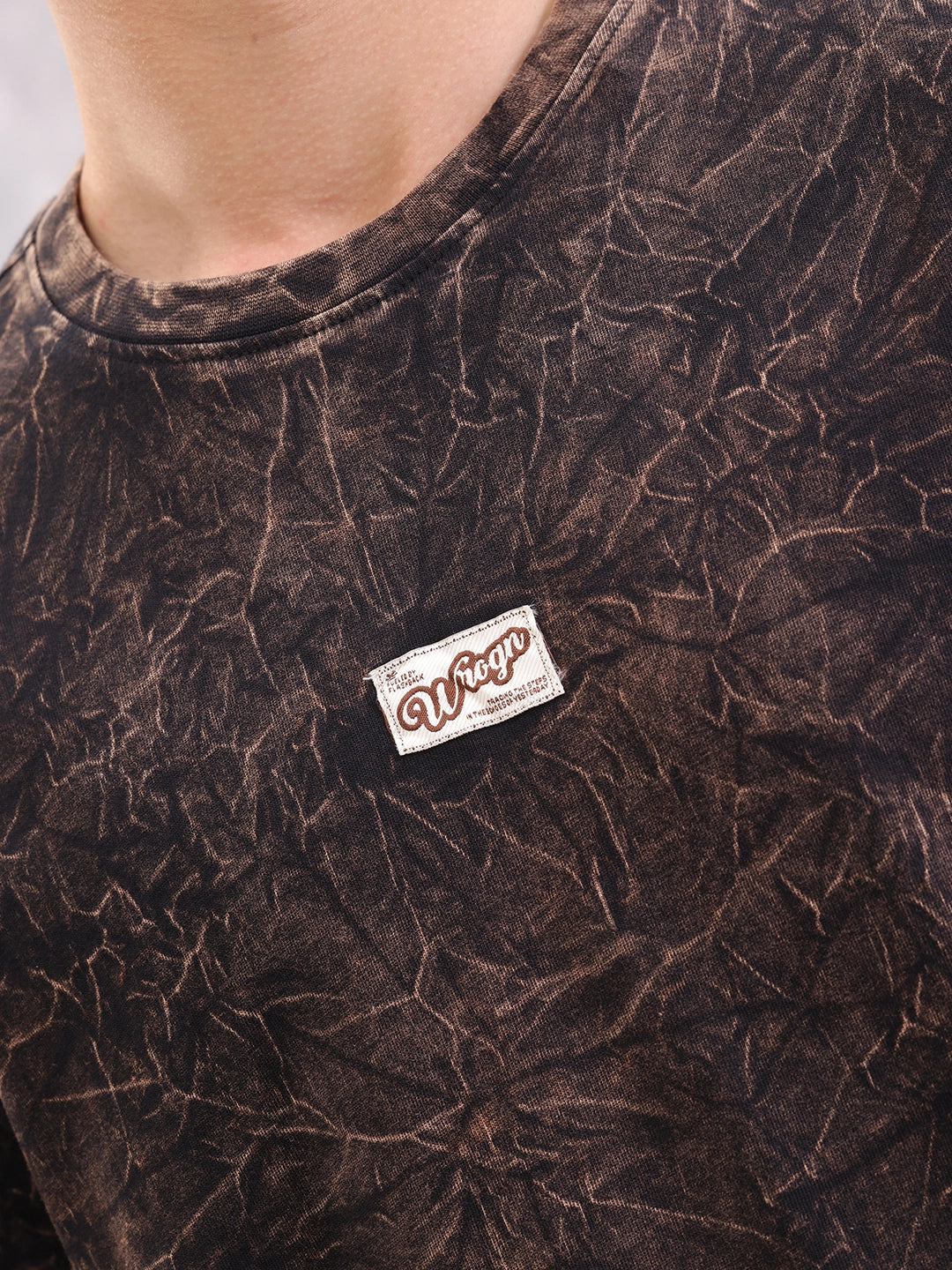 Acid Washed Retro Look Oversized Fit T-Shirt With Branding | Black