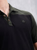 Cut & Sew Slim Fit Polo | Black/Olive