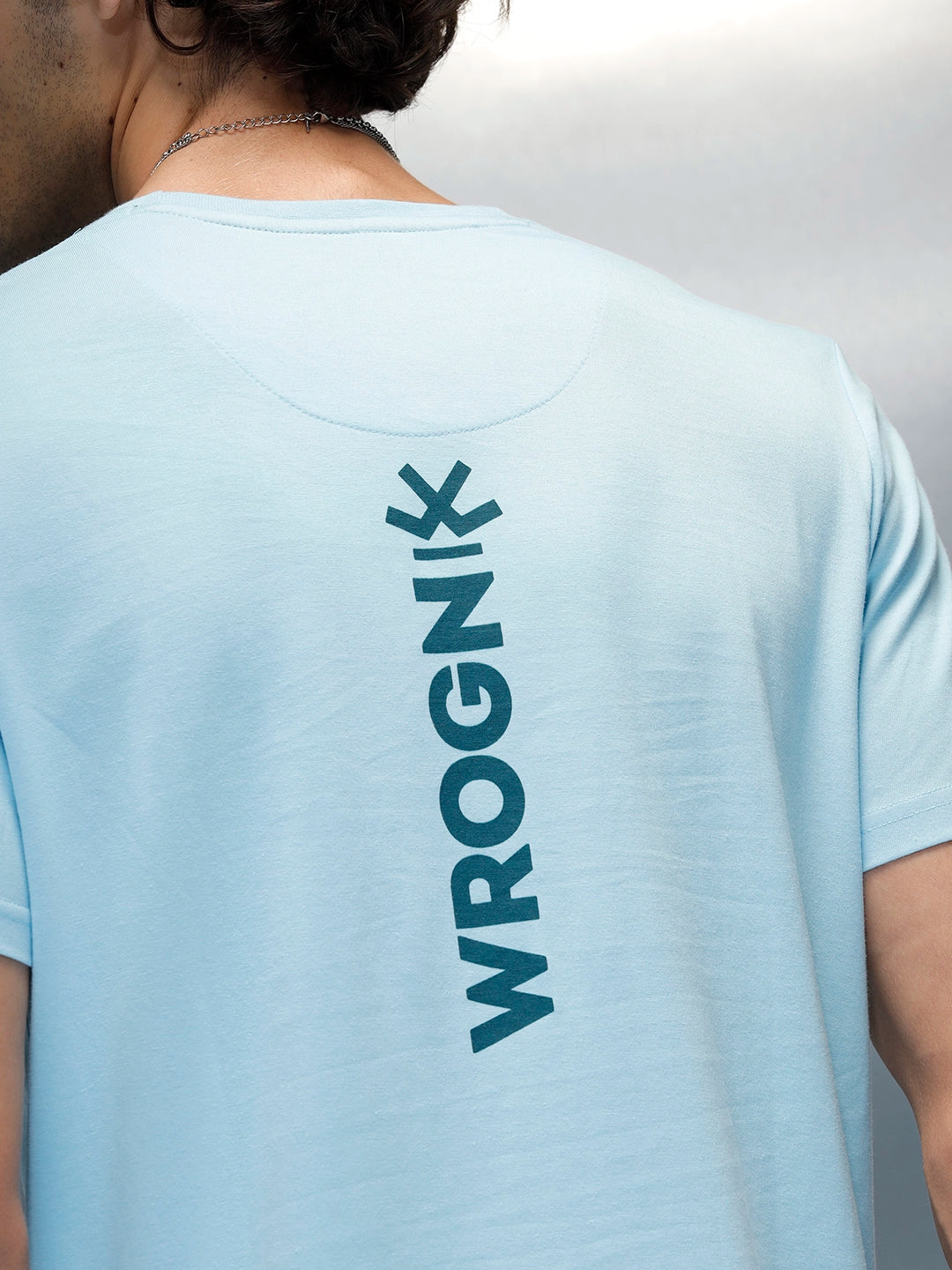 Men’s Regular Fit Graphic T-Shirt by Wrogn | Light Blue