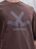 Wrogn Logo Raw-Edged Washed Tee | Brown