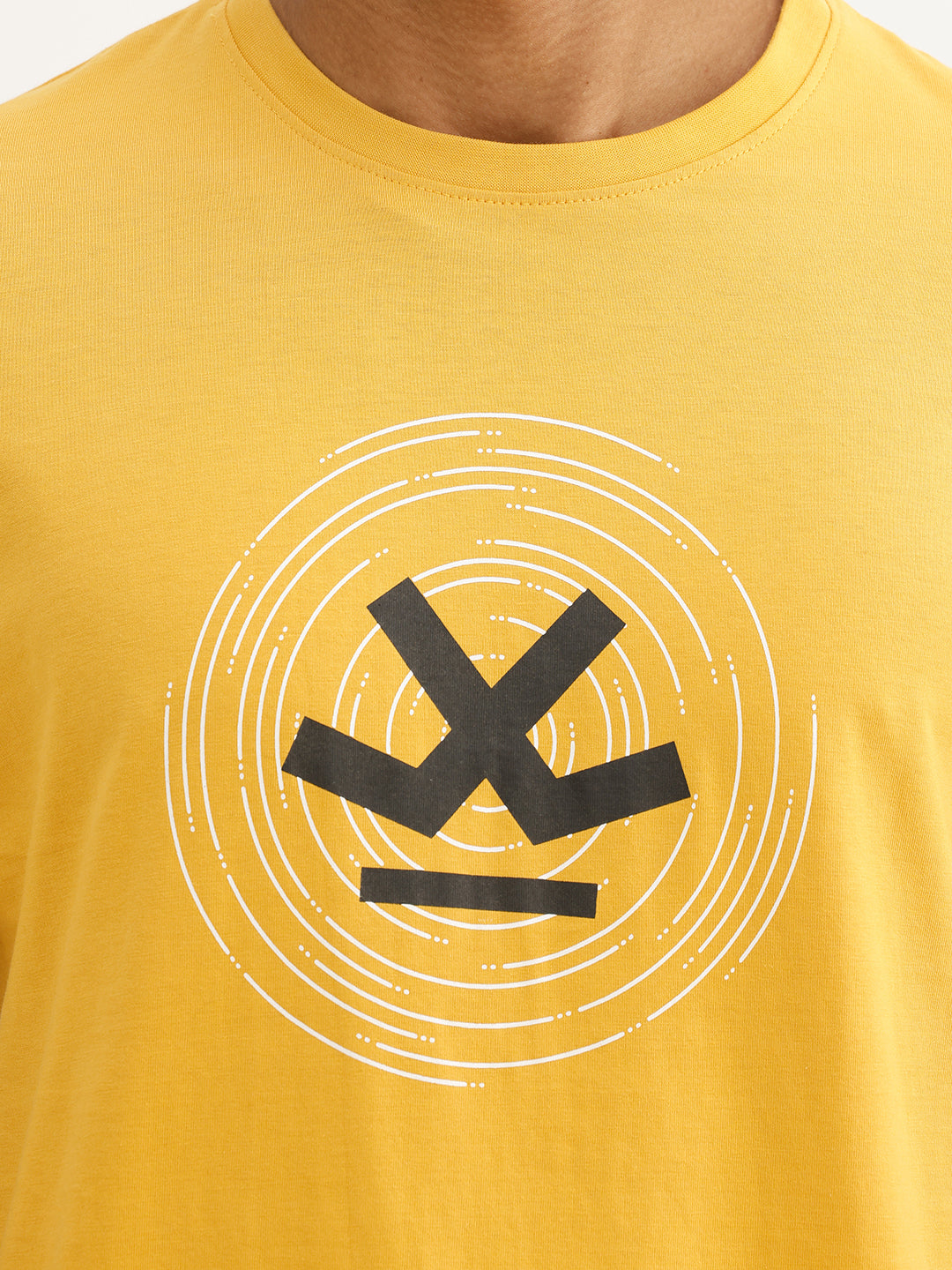 Slim Fit Placement Printed T-Shirt | Yellow