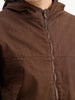 Solid Comfort Fit Hooded Jacket | Brown | WJK02FSCM1038W