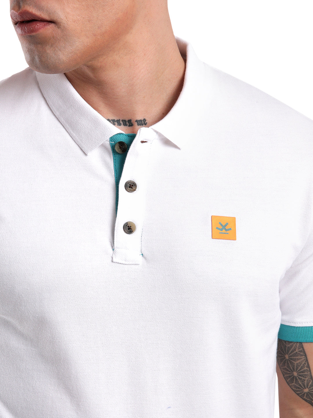 White Pique Basic Polo T-Shirt