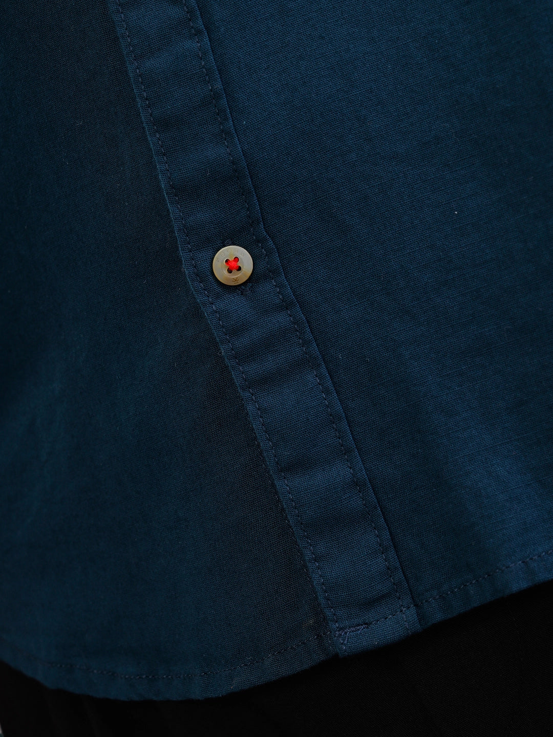 Regular Fit 100% Cotton Solid Shirt | Dark Blue