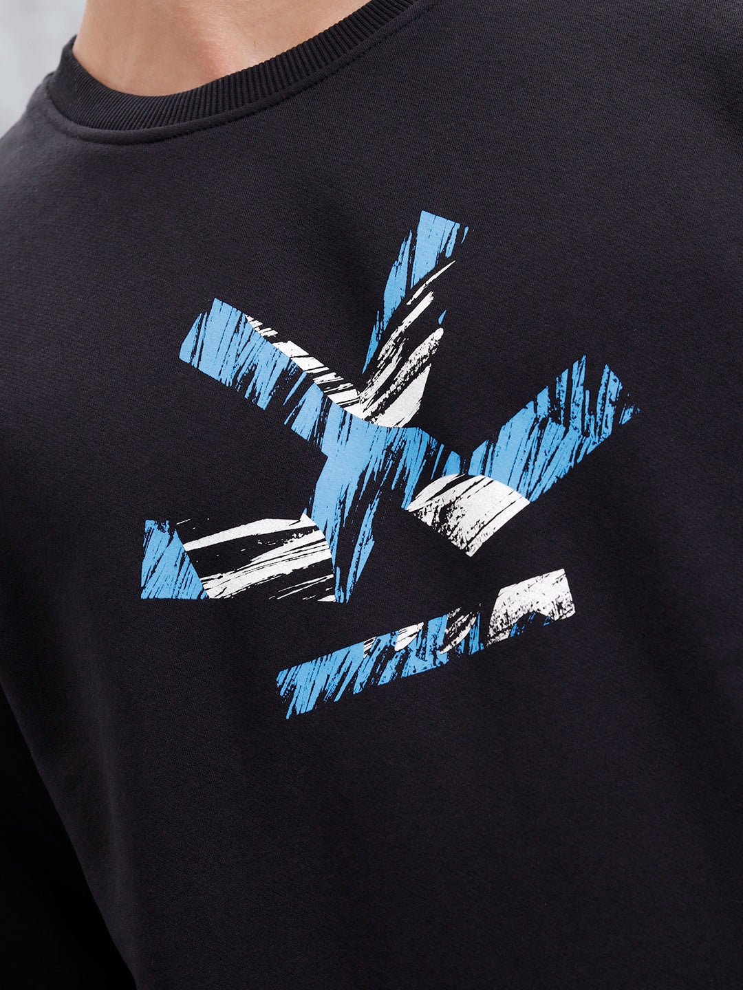 Men's Casual Branded Comfort Fit Sweatshirt | Black