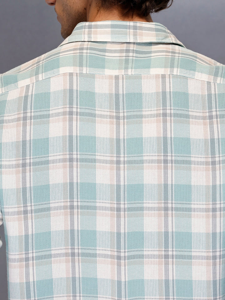 Men’s soft tone plaid casual shirt | Green