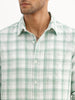 Textured Slim Fit Full Sleeve Shirt | Green