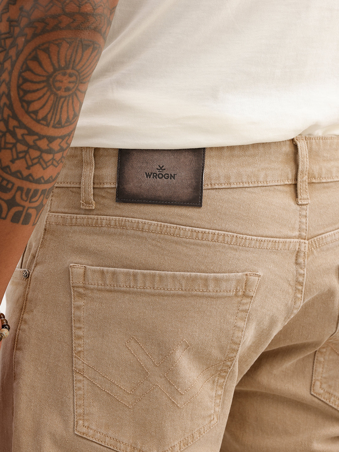 Faded Straight Fit Denim Jeans | Beige | WJN0200SR2010S