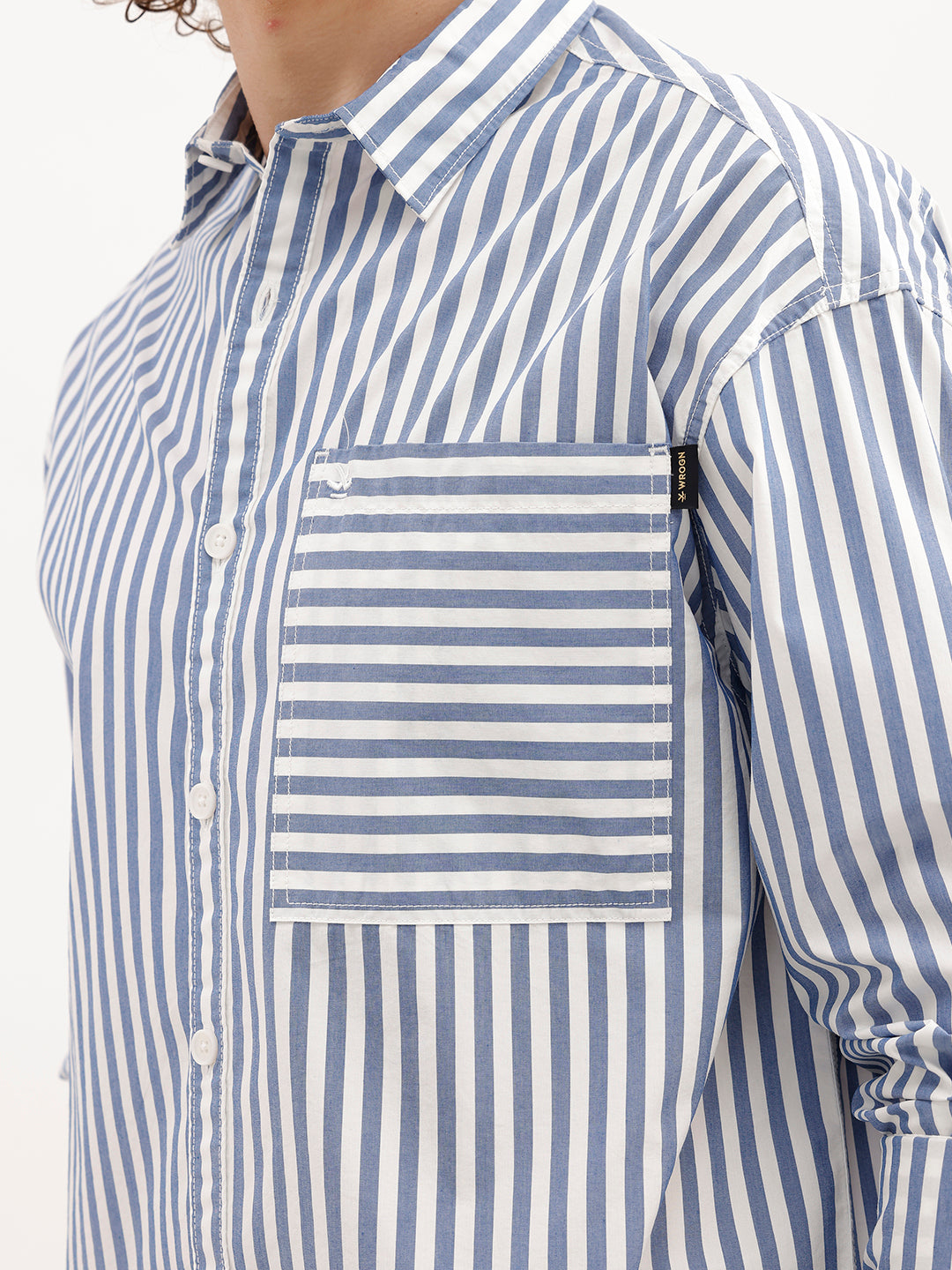 Classic Oversized Striped Shirt | Blue