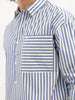 Classic Oversized Striped Shirt | Blue