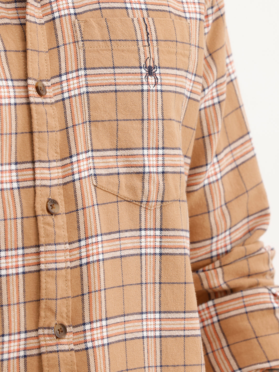 Slim Fit Full Sleeve Checkered Shirt | Khaki | WSH02FSSL0335S