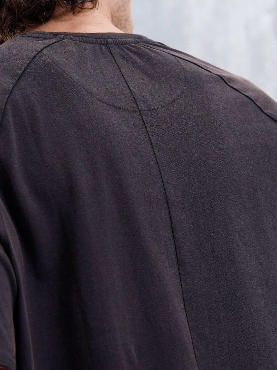 Men Casual Oversized Fit Tshirt With Applique Patch | Black