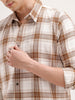 Slim Fit Herringbone Checkered Shirt | Brown