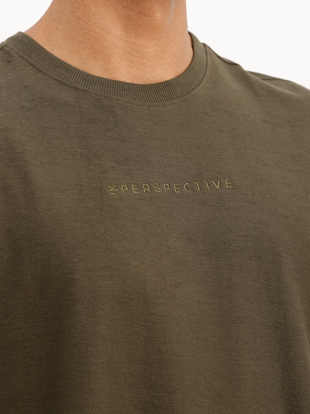 Oversized Cut Off Sleeve T-Shirt | Olive