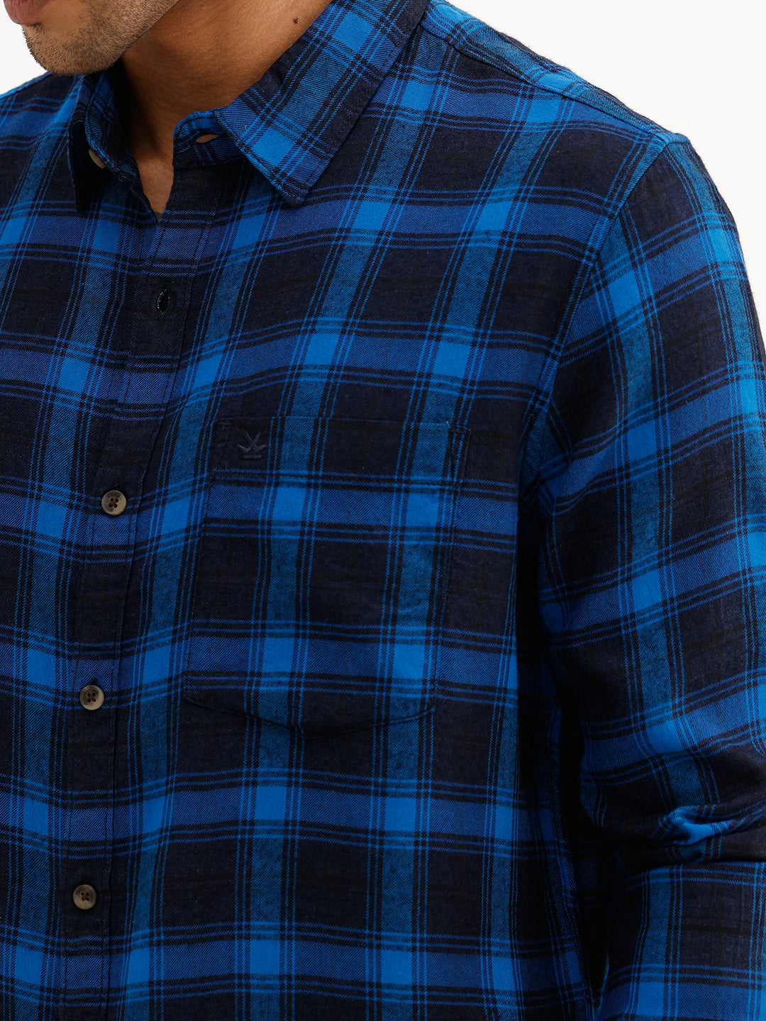 Classic Regular Fit Checkered Shirt | Blue