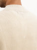 Regular Fit Textured Quater Zipper Sweater | Beige