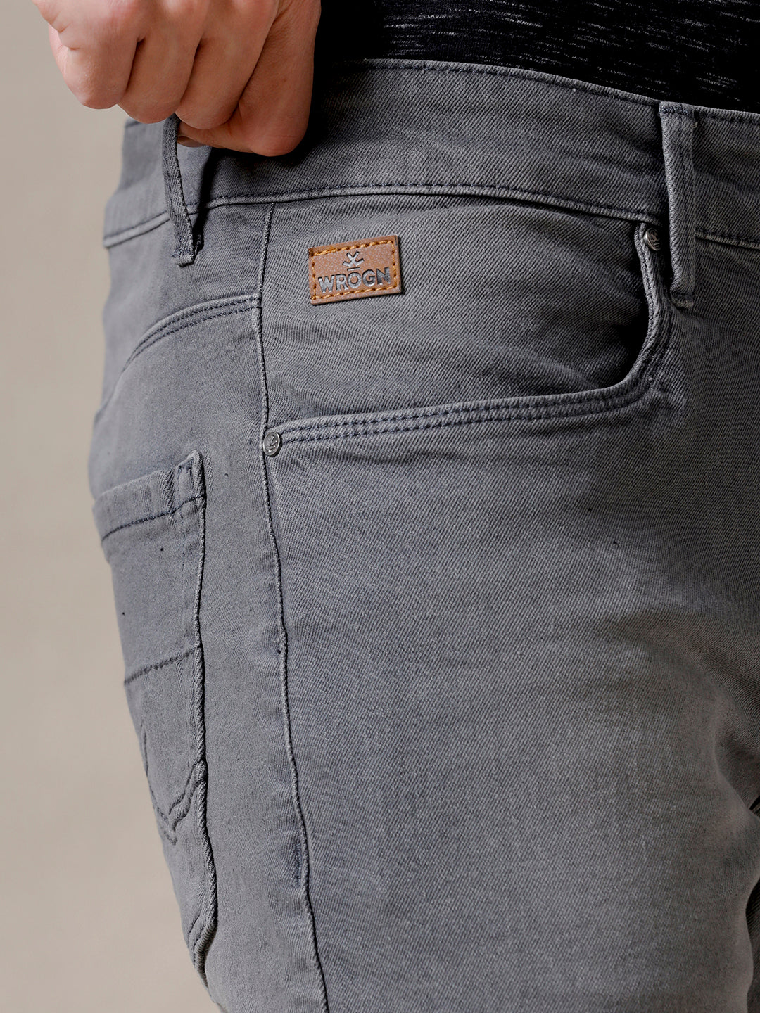 Faded Grey Rugged Jeans