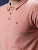 Solid Orange Polo Collar T-Shirt