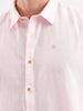 Solid Slim Fit Linen Blend Shirt | Pink