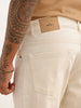 Solid Straight Fit Denim Jeans | Cream