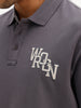 Comfort Fit Embroidery Patch Detail Polo T-Shirt | Grey