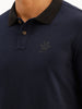 Slim Fit Contrast Collar Polo T-Shirt | Navy Blue
