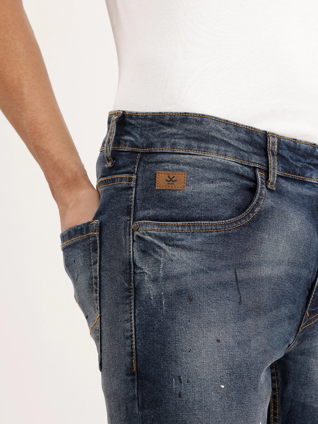 Slim Fit Distressed Denim Jeans | Blue